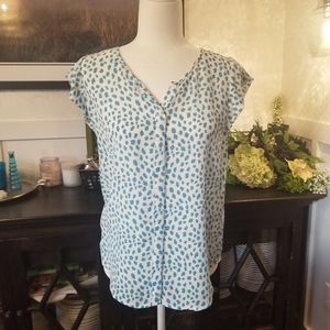 NWT JoieIva Animal Print Silk Blouse